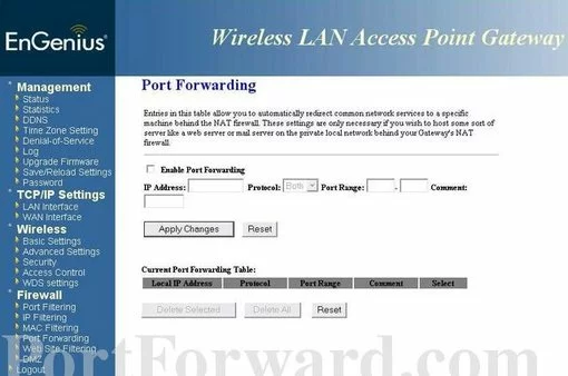 EnGenius ESR-1220 port forward