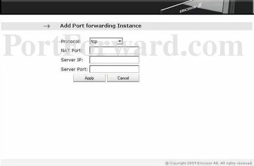 Ericsson W35 port forward