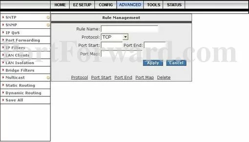 Etec PTI-815 port forward