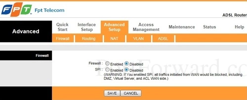 FPT Telecom FP804W Firewall