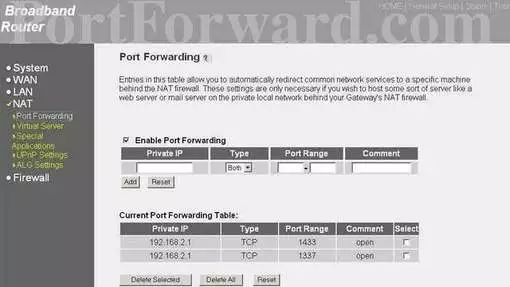 Gembird IS-BR4 port forward