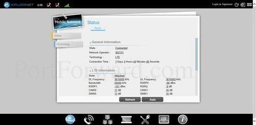 Gemtek WLTCS-106 Mobile Network Status