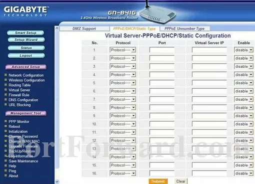 Gigabyte GN-B41G port forward