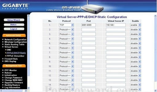 Gigabyte GN-B46B port forward