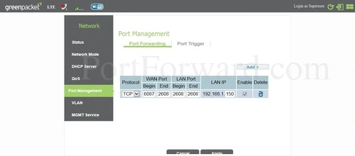 GreenPacket DT-235 Port Forwarding