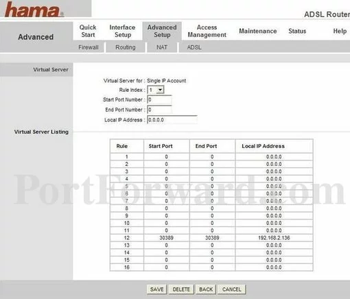 Hama 00062726 port forward