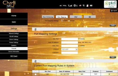 Harvilon MF-961 Port Mapping