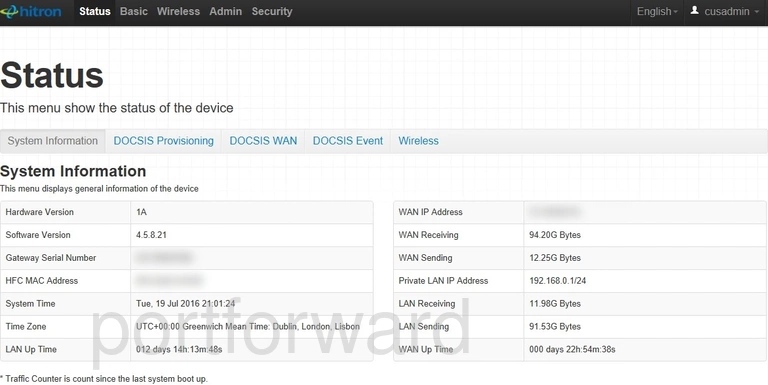 router status mac address internet IP