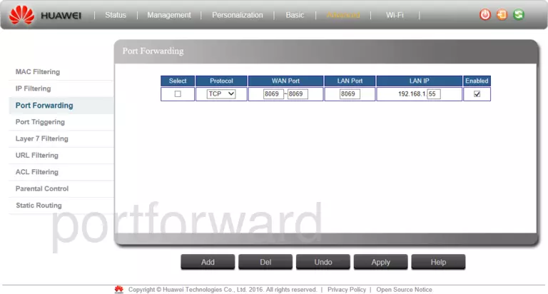 port forwarding