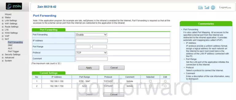 port forwarding