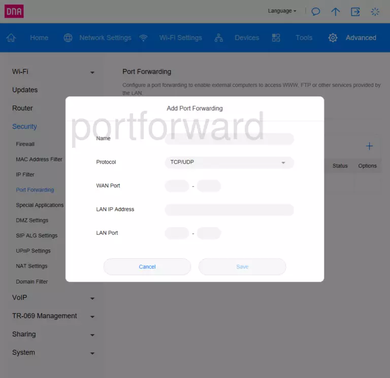 port forwarding