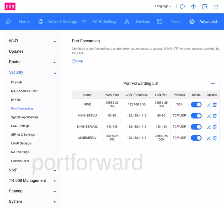 port forwarding