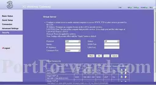 Huawei B970 port forward