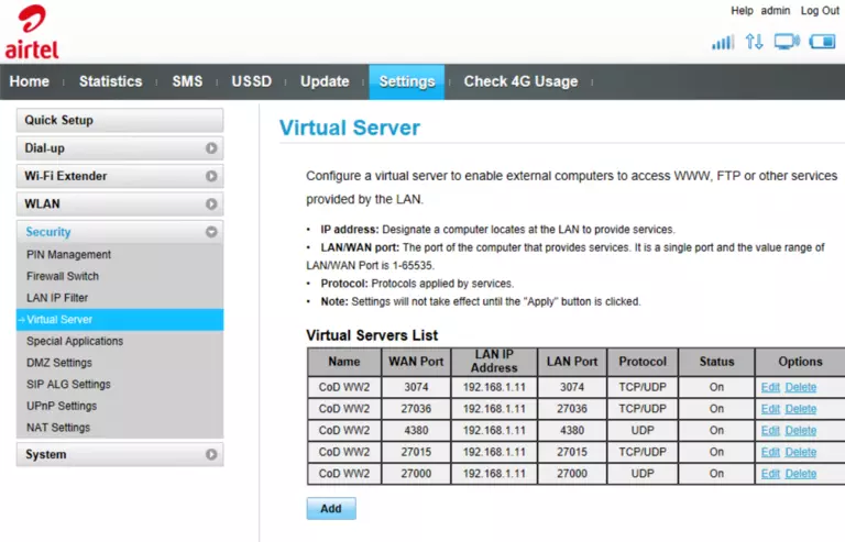 port forwarding