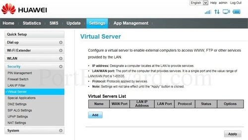 Huawei E5573s Virtual Server