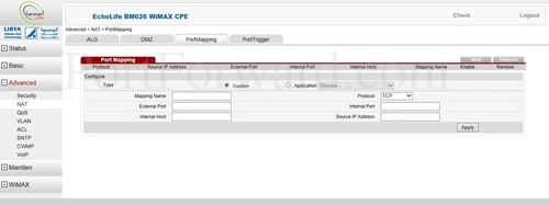 Huawei EchoLife BM626 Port Mapping