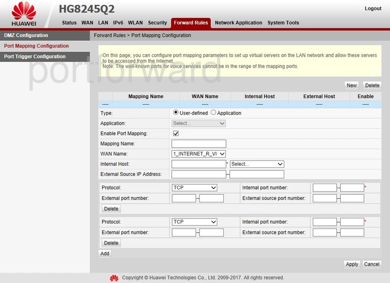 router port mapping