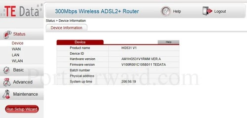 Huawei HG531 V1 Device Information