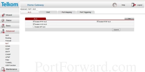 Huawei HG532f NAT ALG