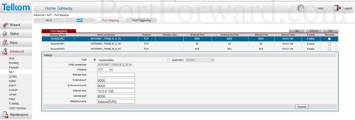 Huawei HG532f Port Mapping