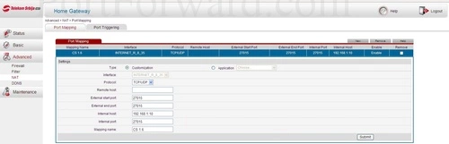 Huawei HG552e Port Mapping