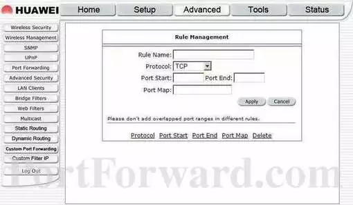 Huawei Quidway-WA1003A port forward