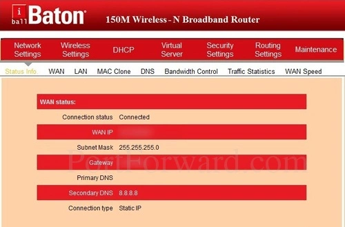 iBall iB-WRB150N Status Info cropped