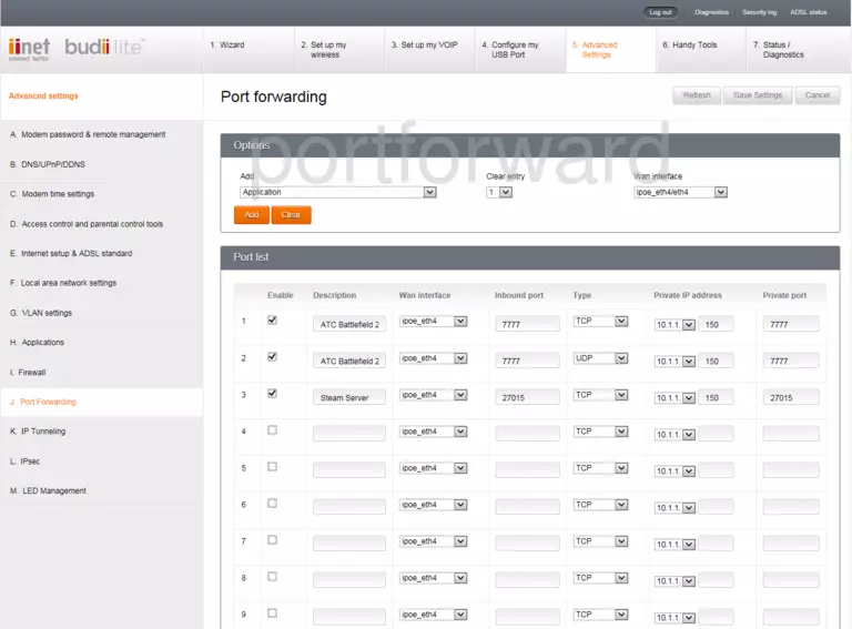 port forwarding