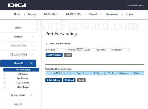 KAON Media AR4010 Port Forwarding