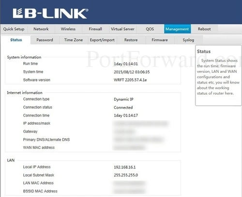 LB-Link BL-WR3000 Status