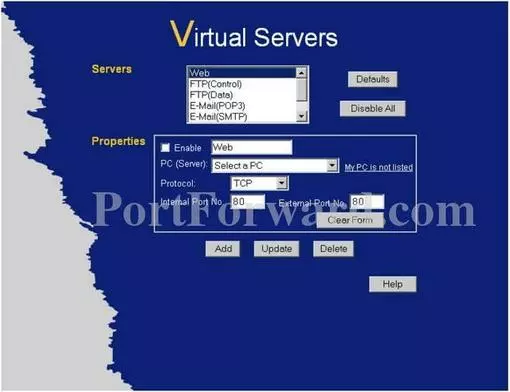 Level One FBR-1400TX port forward