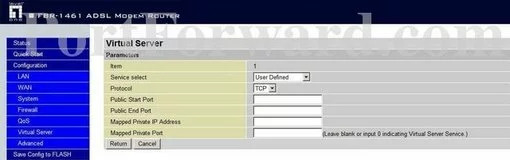 Level One FBR-1461A port forward