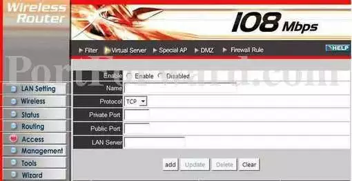 Level One WBR-3405TX port forward