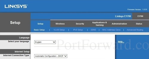 Linksys E1700 Basic Setup