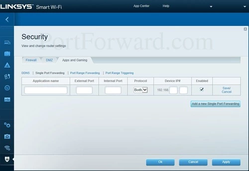 Linksys EA4500 - Smart Wi-Fi Single Port Forwarding