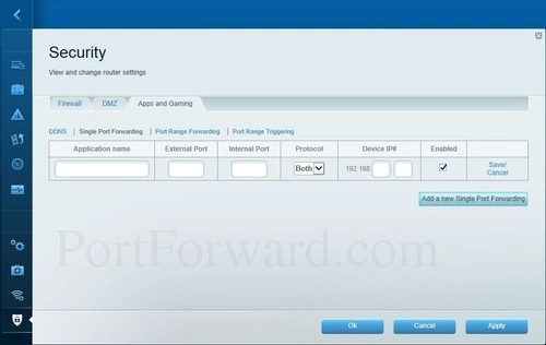 Linksys EA6100 Single Port Forwarding