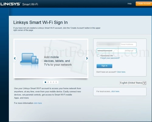 Linksys EA8500 Login