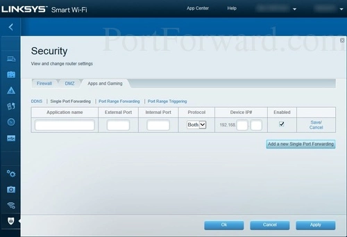 Linksys EA8500 Single Port Forwarding