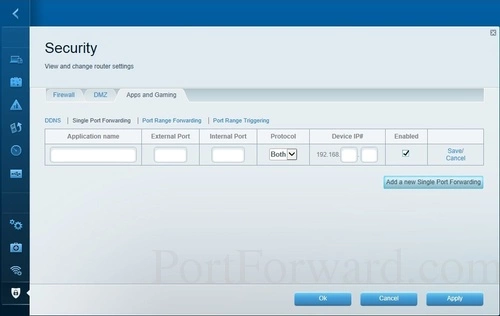 Linksys EA9500 Single Port Forwarding