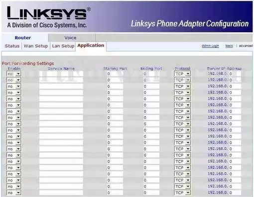 Linksys SPA-2102 port forward