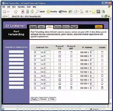 Linksys WRT51AB port forward