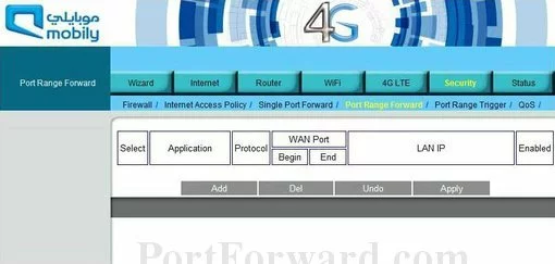 Mobily Connect_4G port forward