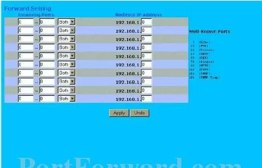 Netcomm NB2800 port forward