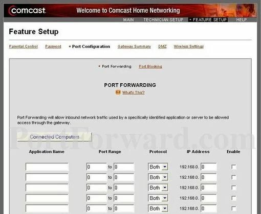 Netgear CGW814WG port forward