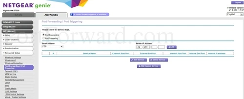 Netgear Nighthawk R7000 Port Forwarding and Port Triggering