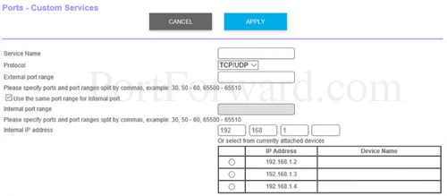 Netgear Orbi RBR50 Port Forwarding Add Custom Service