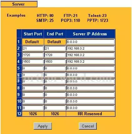 Netgear RP114 port forward