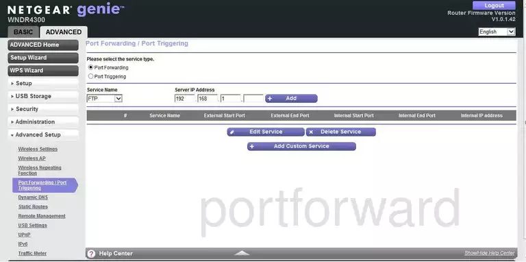 port forwarding nat screenshot