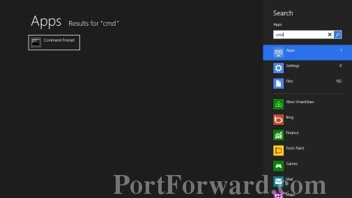 windows 8 start screen open command prompt