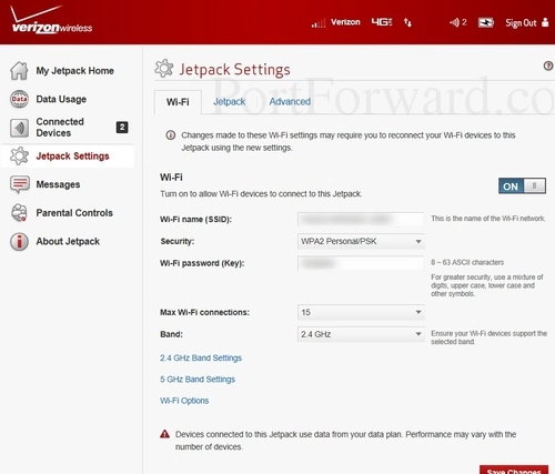 Novatel Wireless MiFi 6620L Wi-Fi Settings